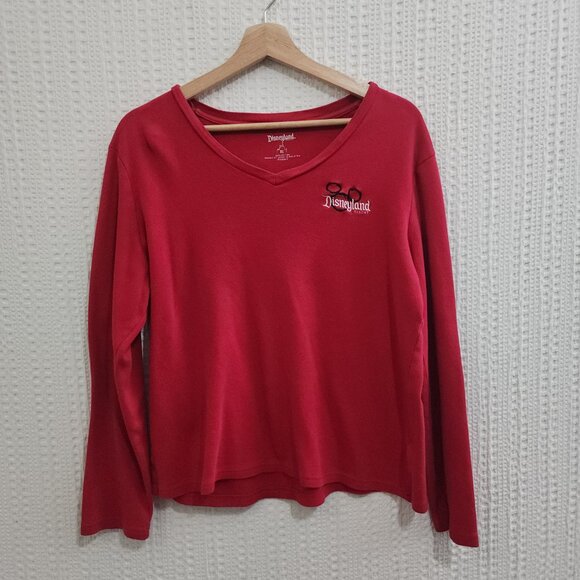 Vintage Disneyland Resort Red Boxy Crop Long Sleeve Top Size XL - Picture 4 of 10